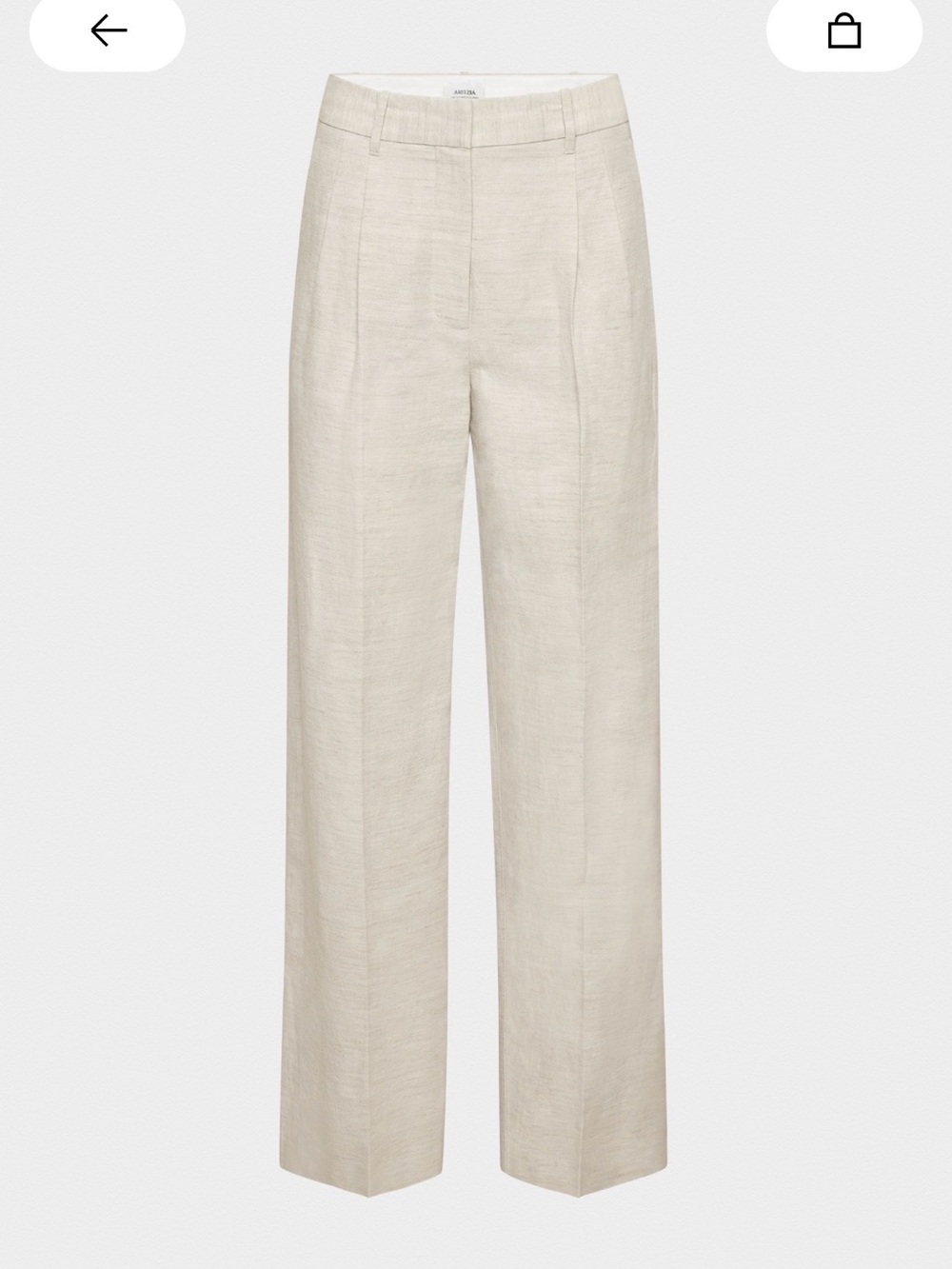 Aritzia Effortless Linen Blend Pants in Light Beige